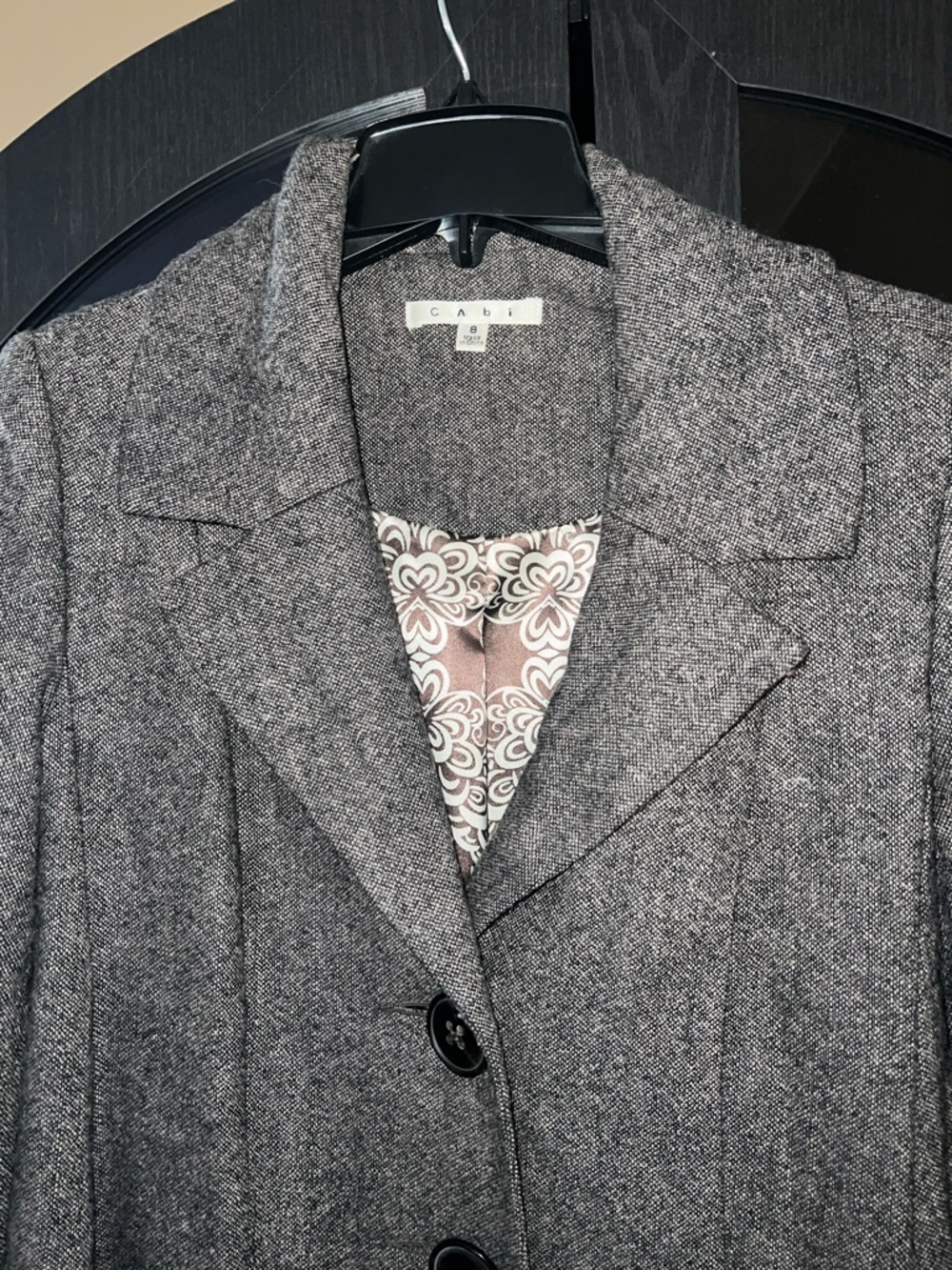 CAbi Taupe-Gray A-Line Wool-Blend Pea Coat 8 - Picture 8 of 16